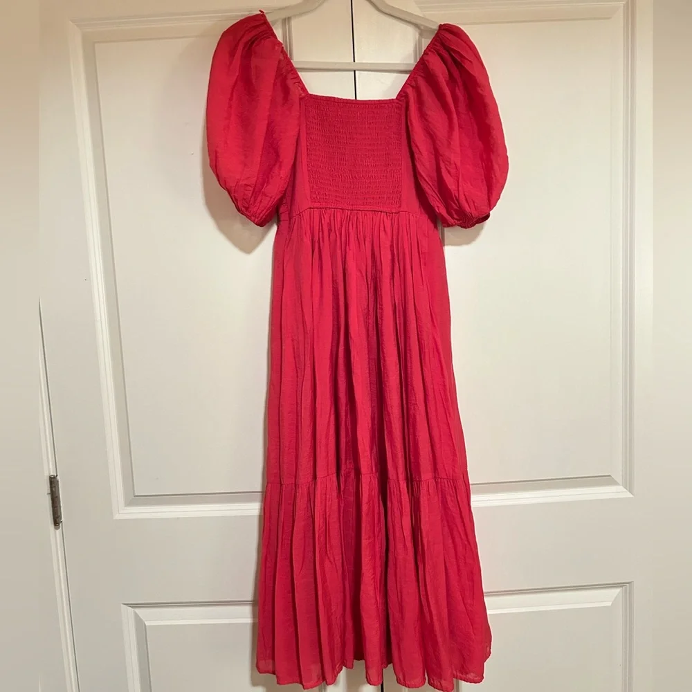 Abercrombie & Fitch Red Tiered Maxi Dress